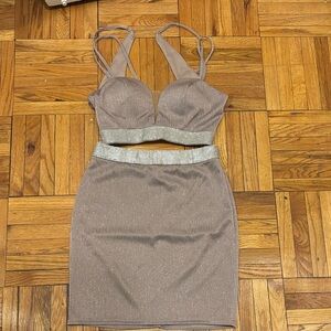 Sparkling Two-Piece with Rhinestone Accents